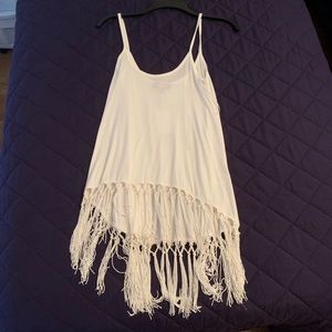 Sale - White fringe tank top NWT